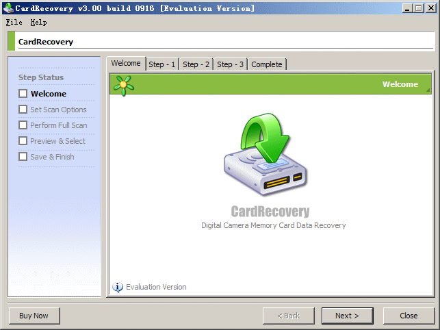 Screenshot of CardRecovery