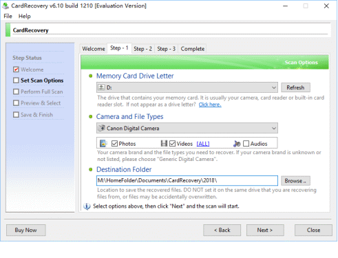 Memory Card Recovery 3.60.1012      card_recovery_step1.