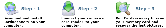 Steps to recover lost pictures from memory card