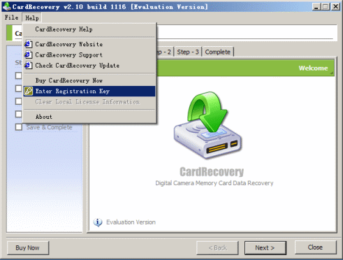 memory card recovery with click v 3.60.1012